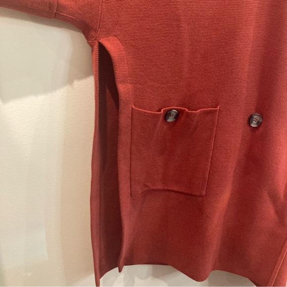 MARLA WYNNE O/S Cotton Blend Oversized Pockets Buttoned Poncho Cardigan NEW - Picture 3 of 11